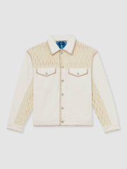 | Tom Daley Crochet Denim Jacket Off White | Mens