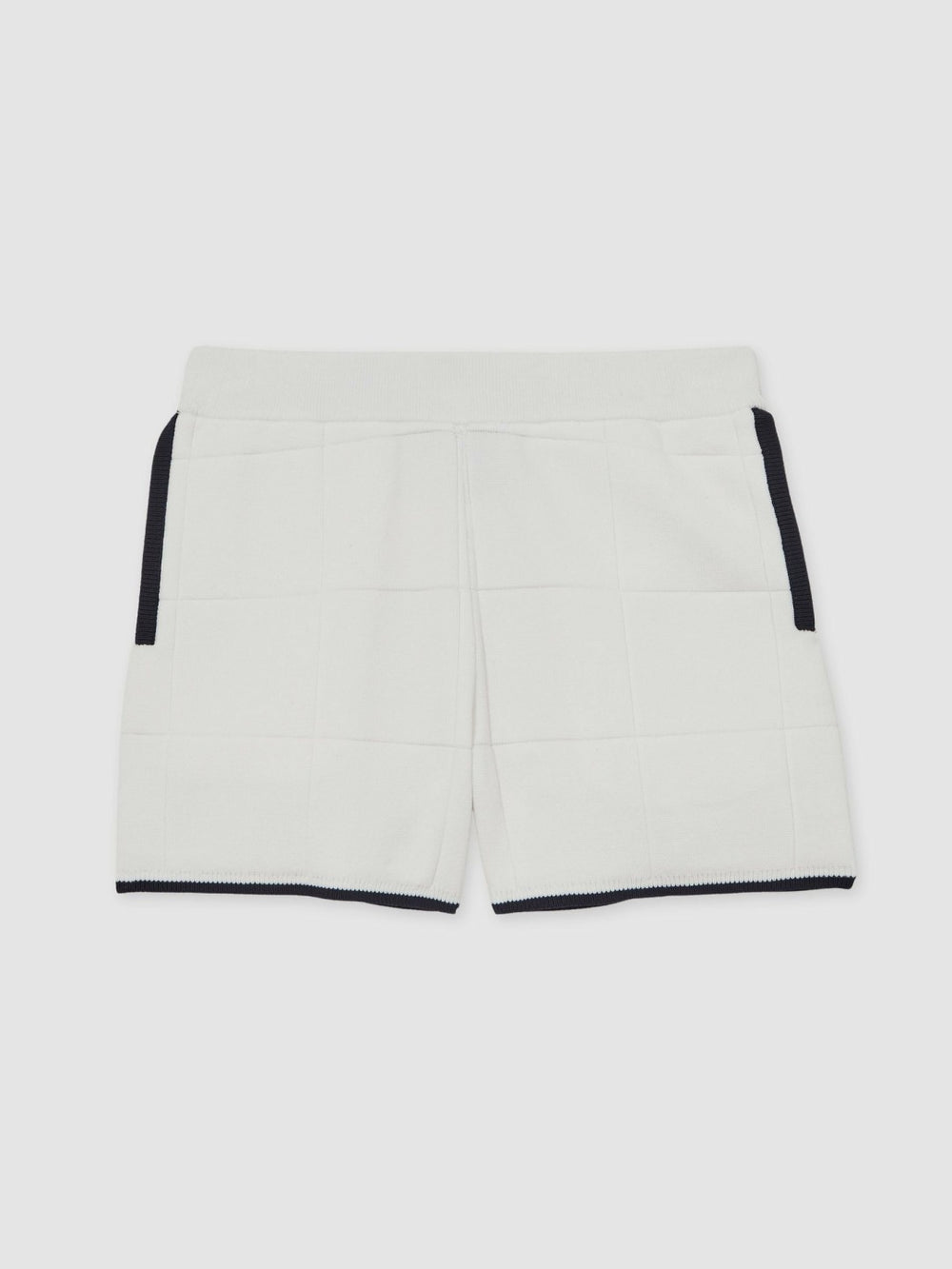 Tipped Knit Stitch-Detail Shorts White/Navy | Children