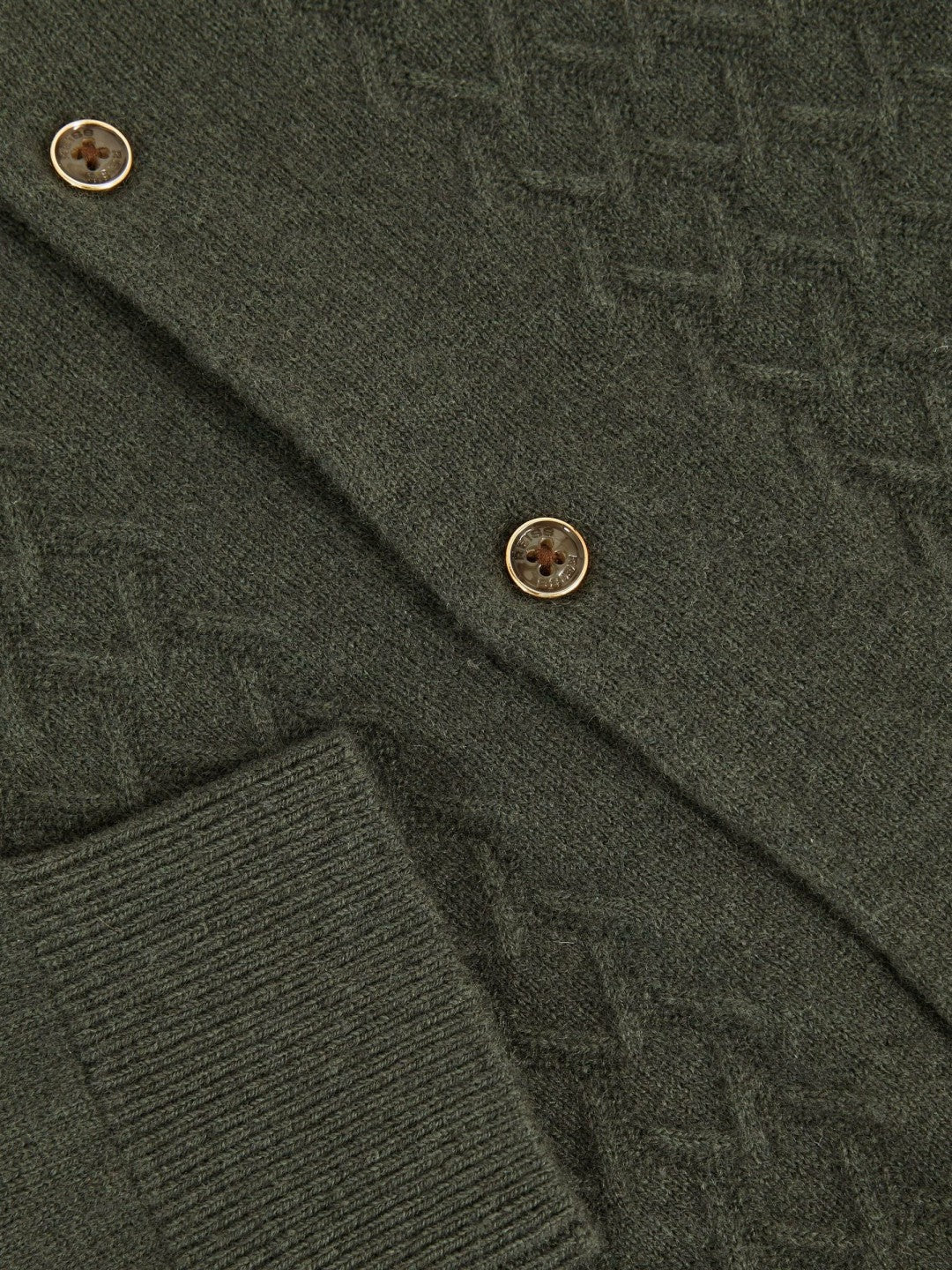 3-9 yrs Wool V-Stitch Button-Through Cardigan Forest Green | Children