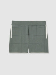 Tipped Knit Stitch-Detail Shorts Dark Sage Green | Children