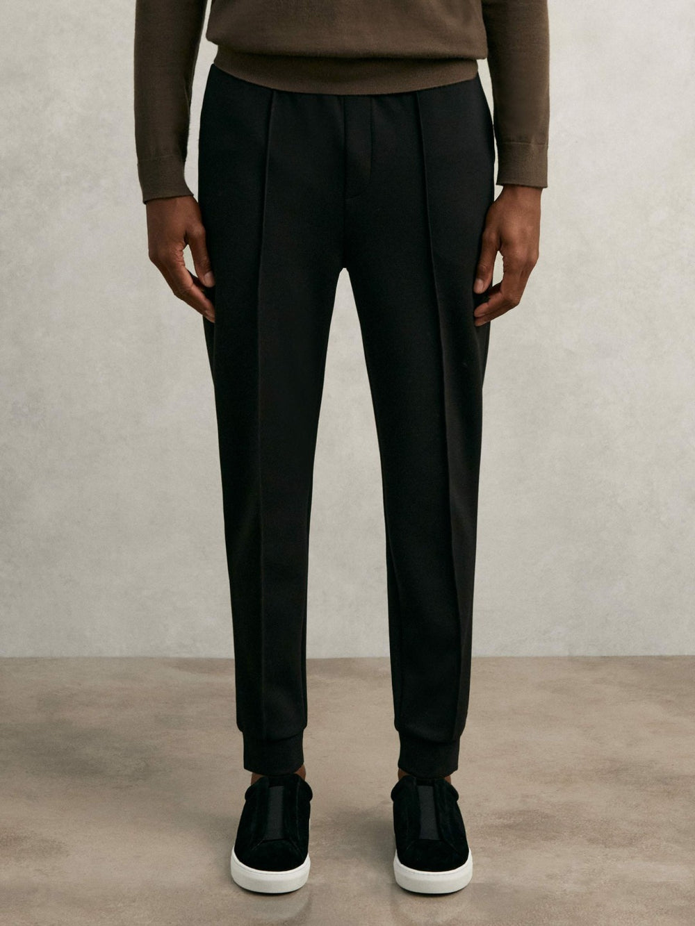 Interlock Drawstring Joggers Black | Mens
