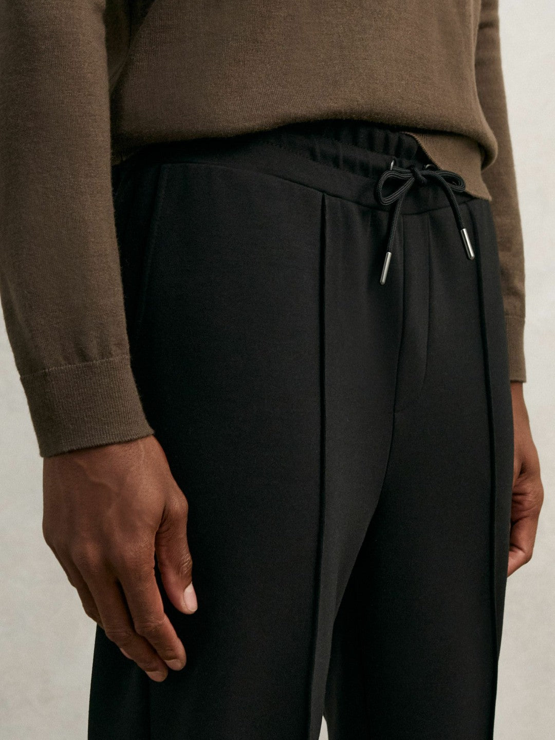 Interlock Drawstring Joggers Black | Mens