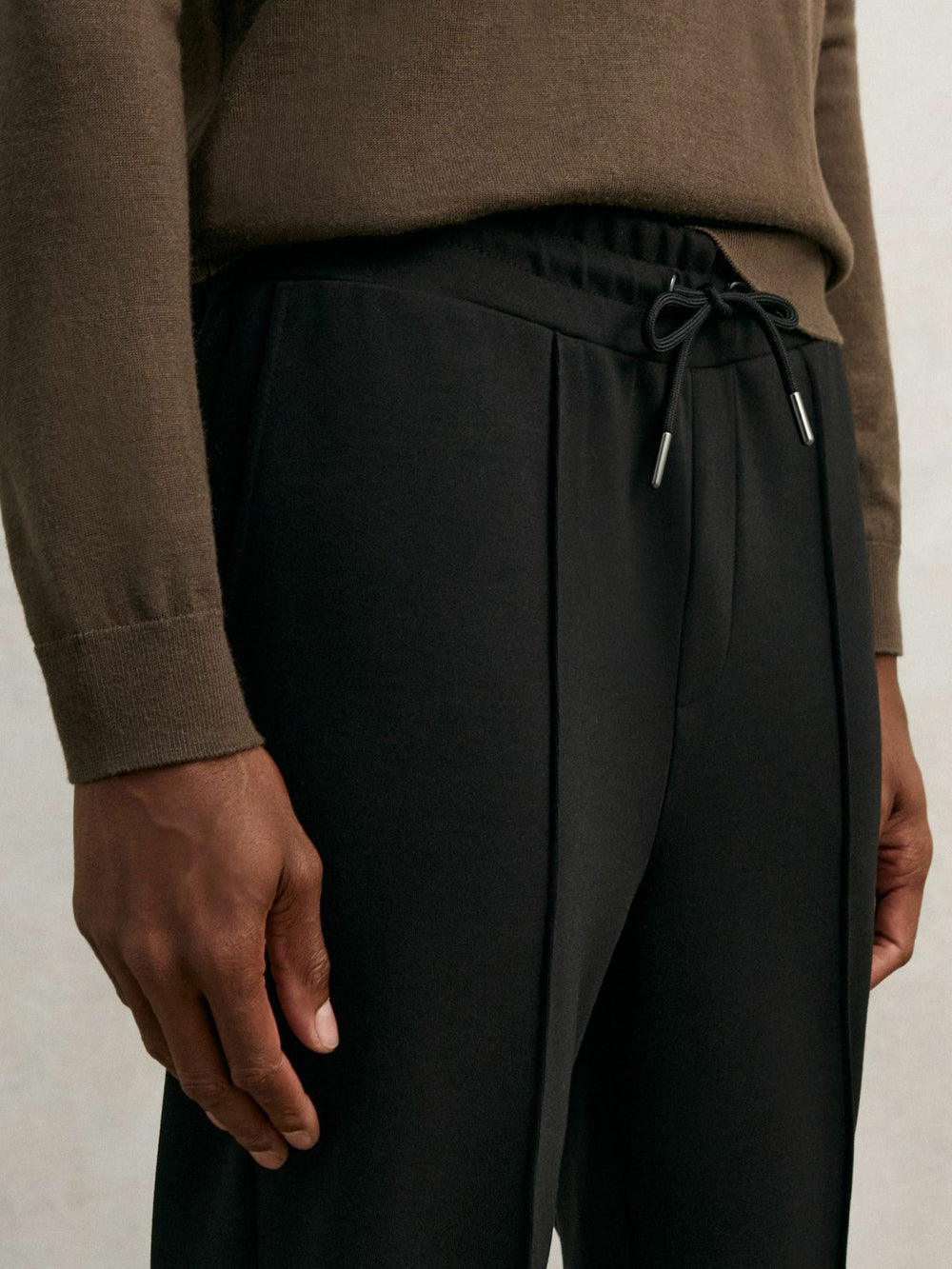 Interlock Drawstring Joggers Black | Mens