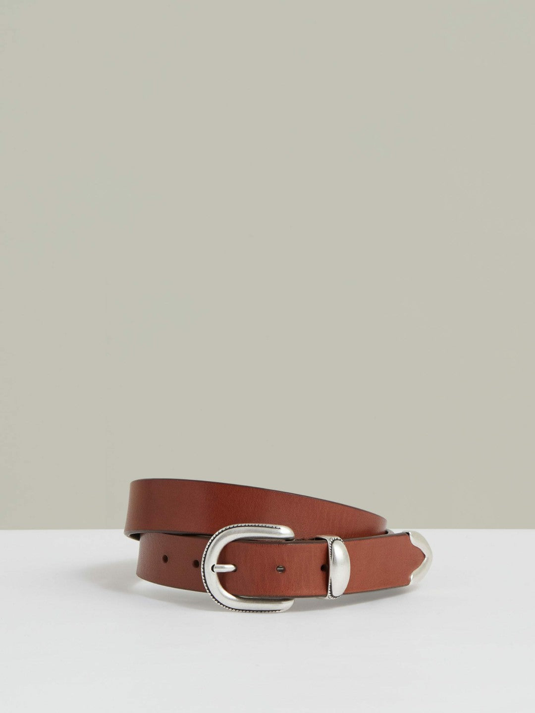 Leather Western Belt Tan Brown | Mens