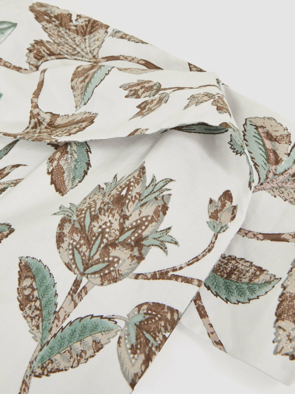 Sculpted Off-Shoulder Floral Mini Dress Linen-Cotton Ivory | Womens