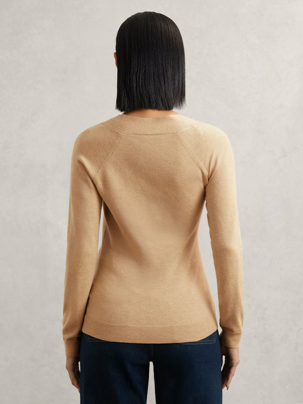 Wool-Blend Asymmetric Knit Top Camel | Womens