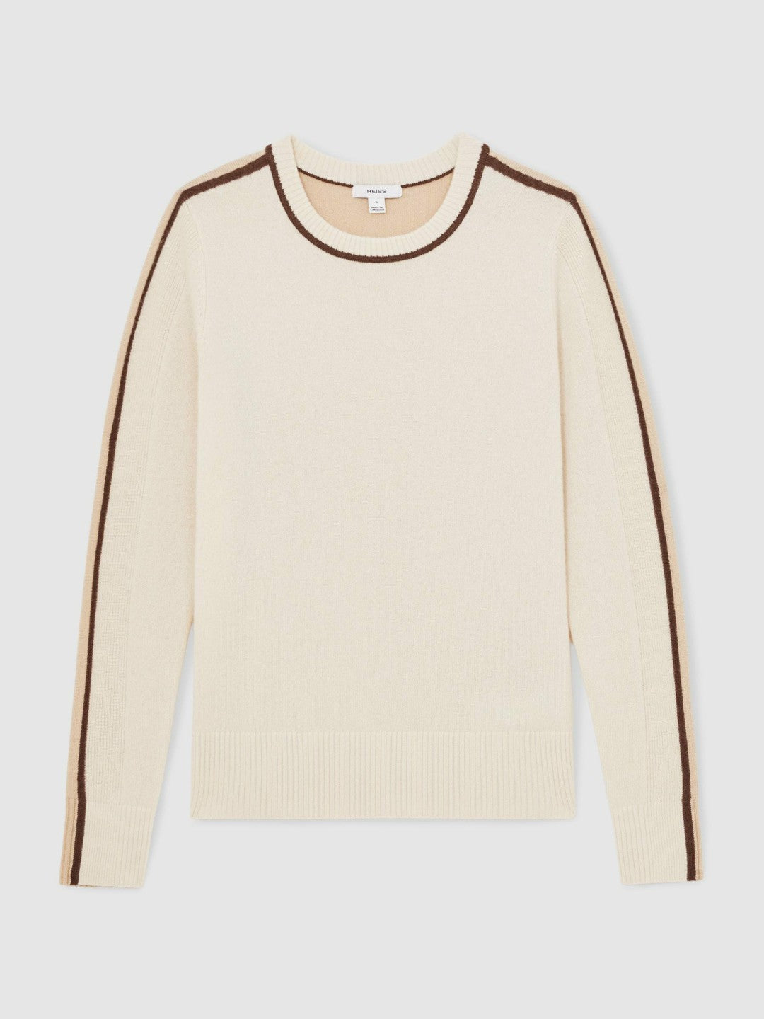 Wool-Blend Colour-Block Jumper With Cashmere Cream/Neutral | Womens