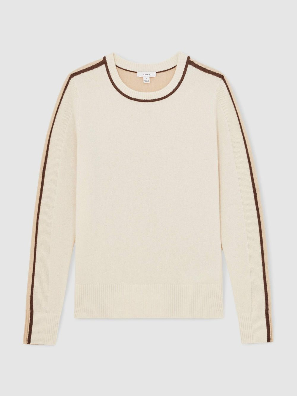 Wool-Blend Colour-Block Jumper With Cashmere Cream/Neutral | Womens