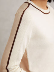 Wool-Blend Colour-Block Jumper With Cashmere Cream/Neutral | Womens