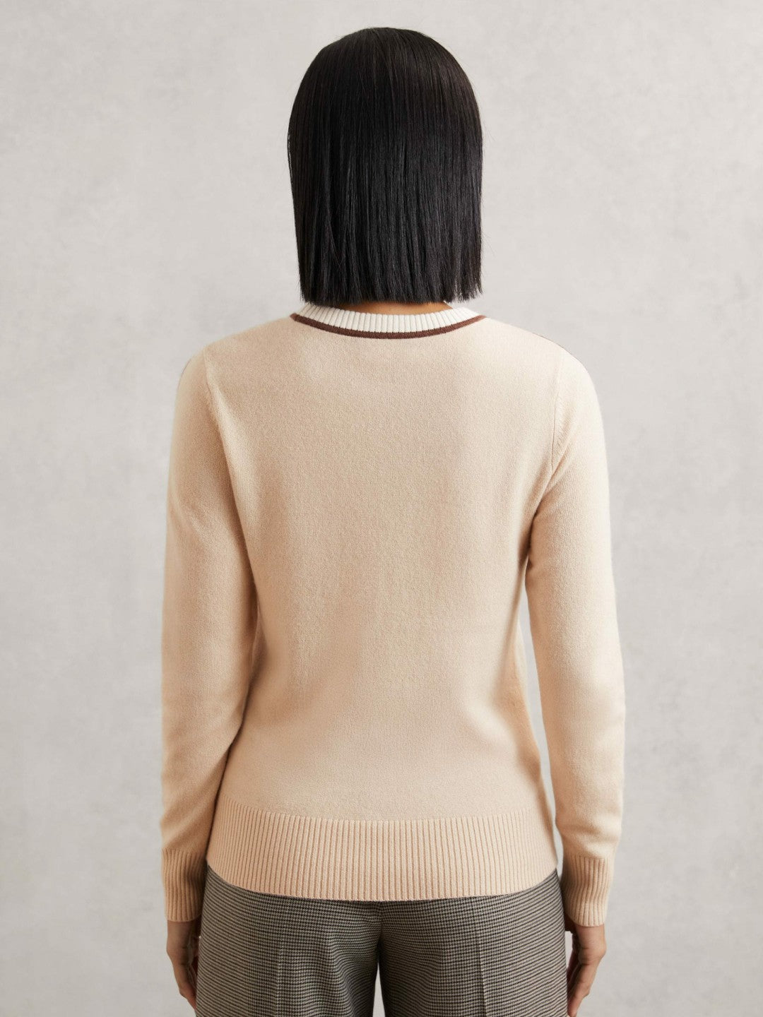 Wool-Blend Colour-Block Jumper With Cashmere Cream/Neutral | Womens
