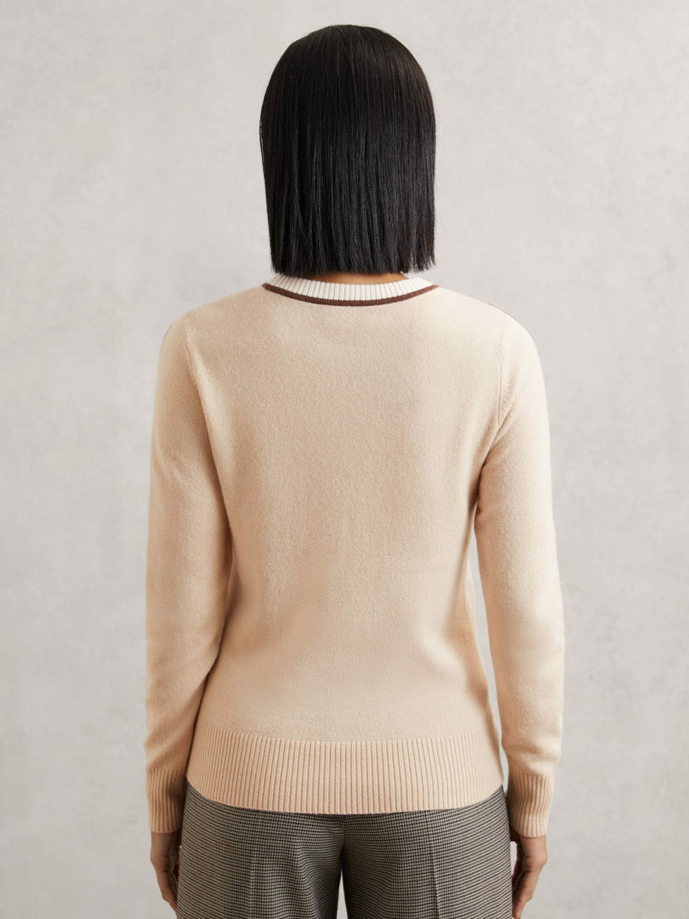 Wool-Blend Colour-Block Jumper With Cashmere Cream/Neutral | Womens