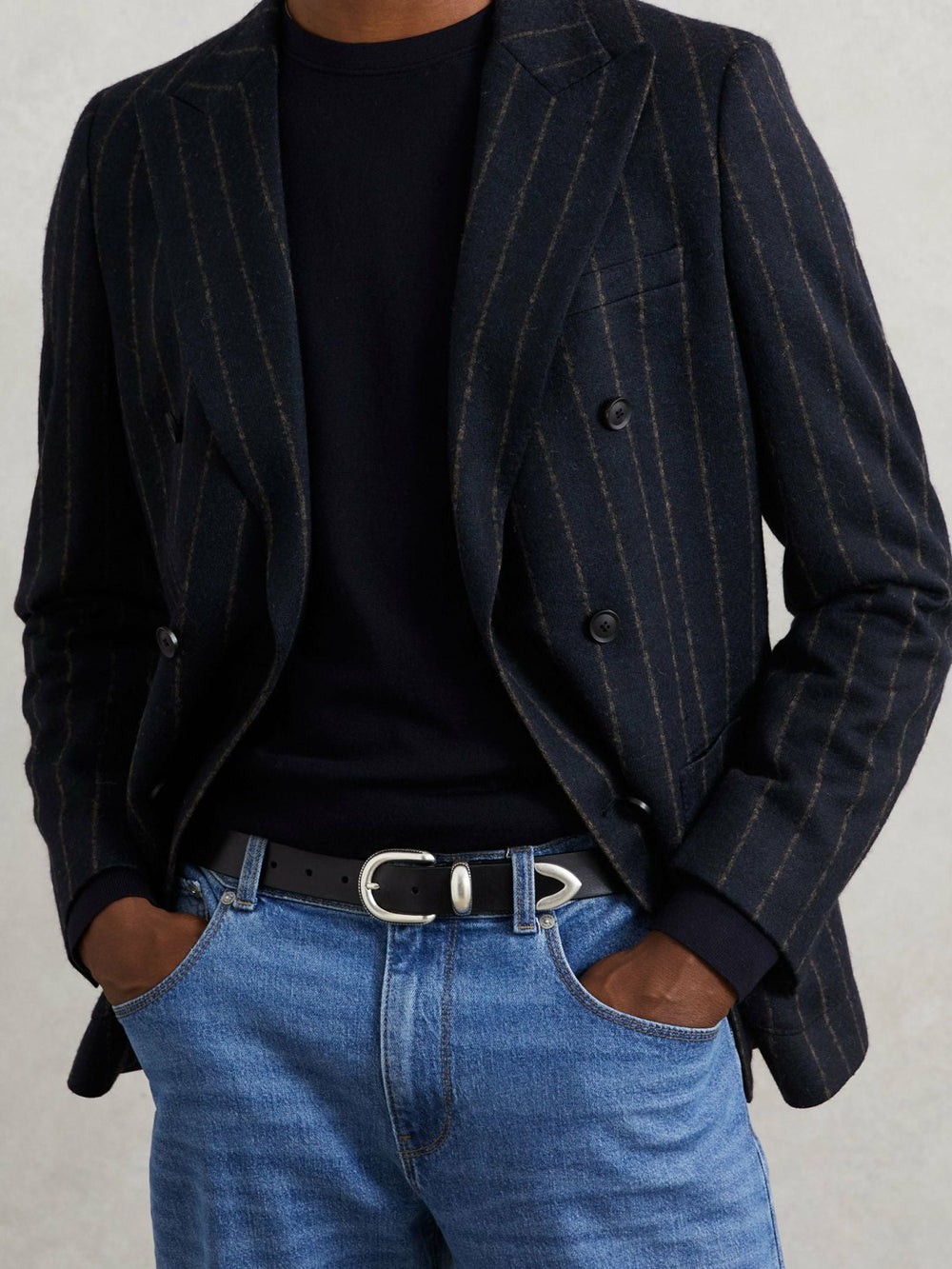 Leather Western Belt Black | Mens