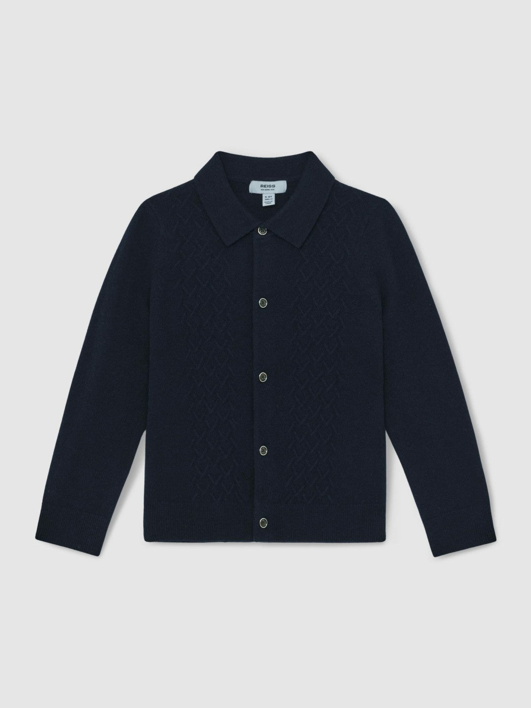 13-14 yrs Wool V-Stitch Button-Through Cardigan Navy Blue | Children