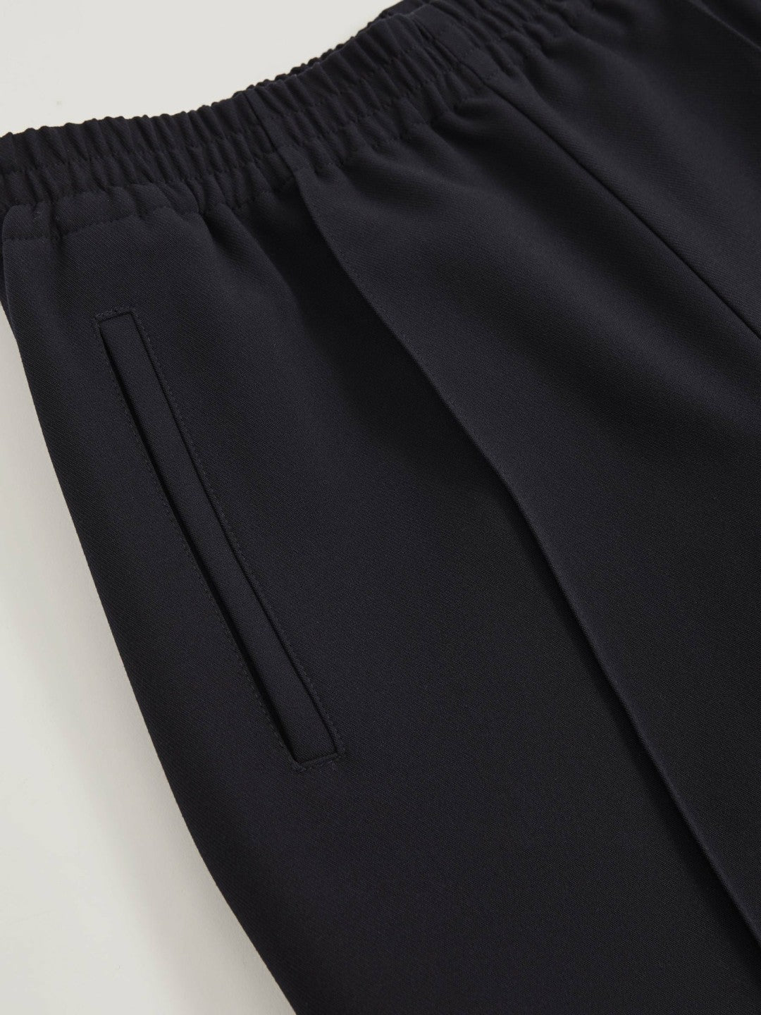 Petite Wide Leg Elasticated Waist Trousers Navy | Womens
