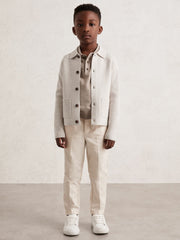 3-9 yrs Button-Through Knitted Cardigan Oatmeal Melange | Children