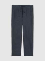 Textured Stripe Drawstring Trousers Petrol Blue | Mens