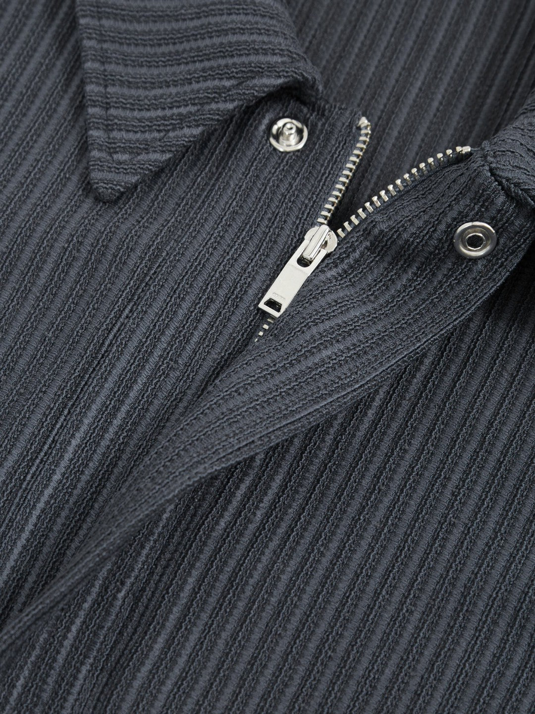 Oversized Textured Stripe Polo Shirt Petrol Blue | Mens
