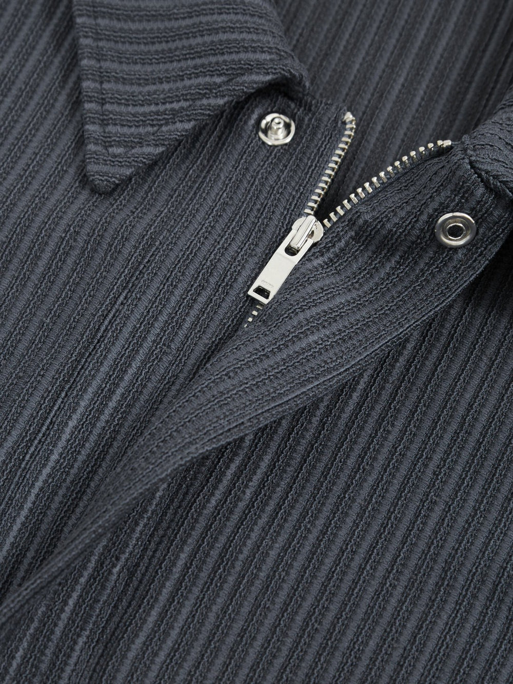 Oversized Textured Stripe Polo Shirt Petrol Blue | Mens