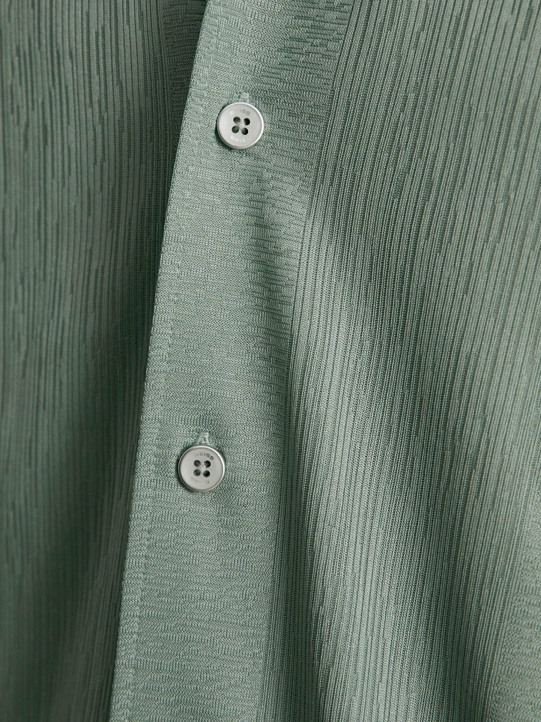 Jacquard-Stripe Cuban-Collar Shirt Mint Green | Mens