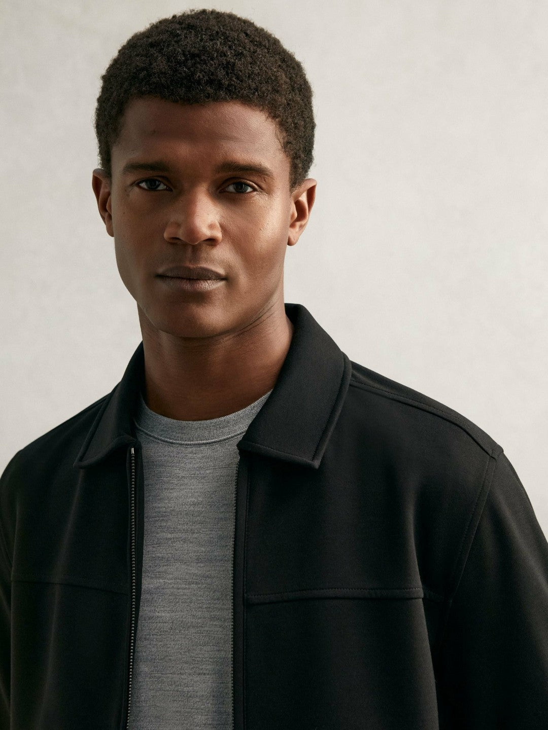 Interlock Zip Through Overshirt Black | Mens