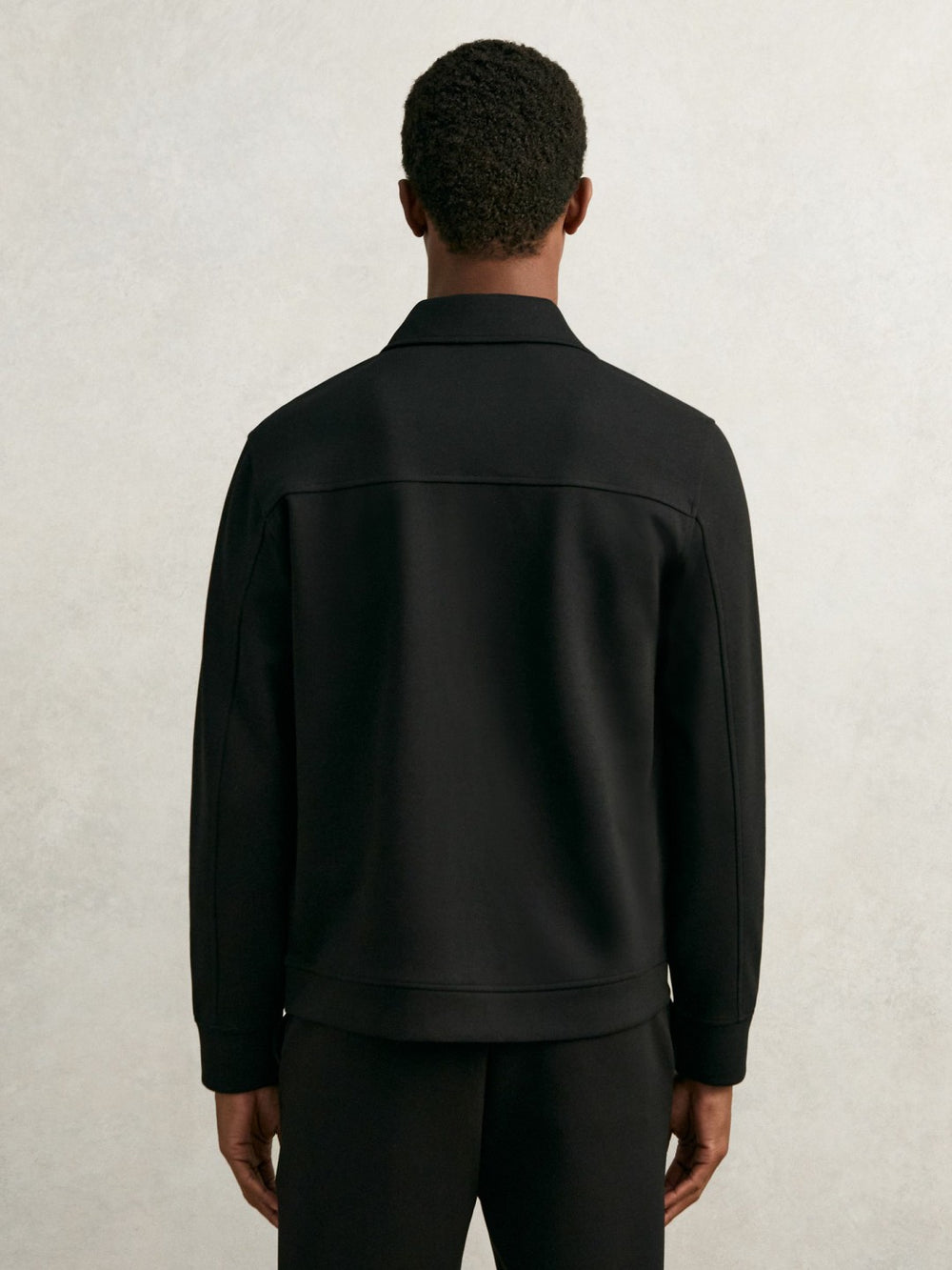 Interlock Zip Through Overshirt Black | Mens