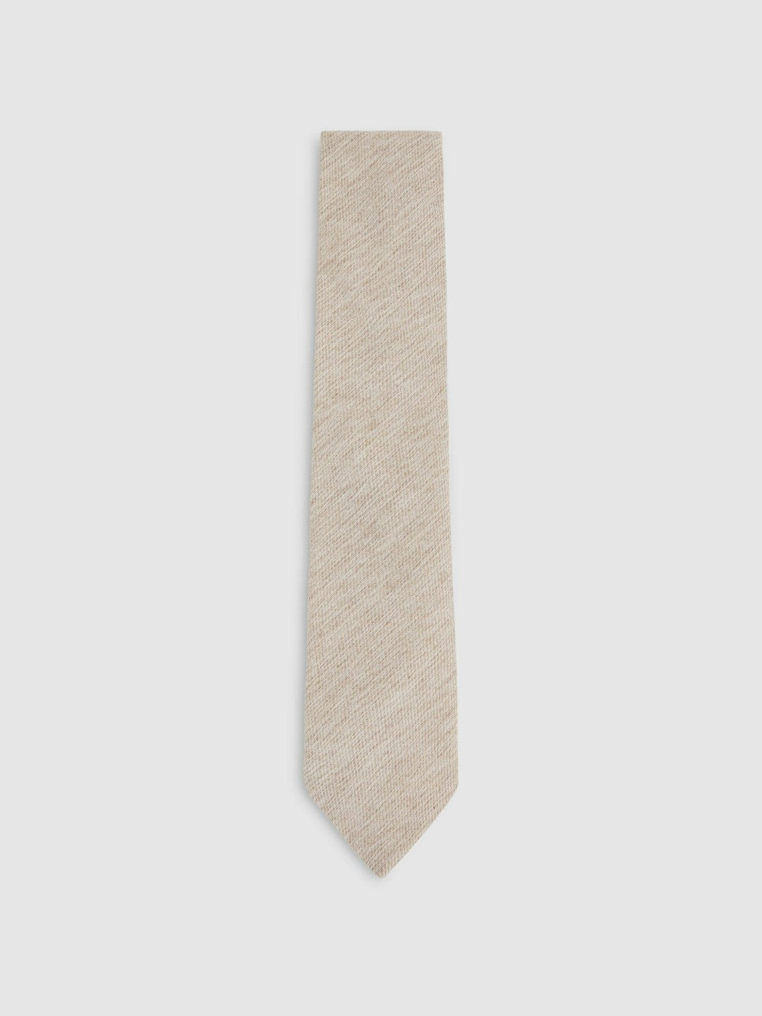 Wool-Silk Textured Tie Oatmeal | Mens