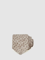Wool-Cotton Polka-Dot Tie Grey Melange | Mens