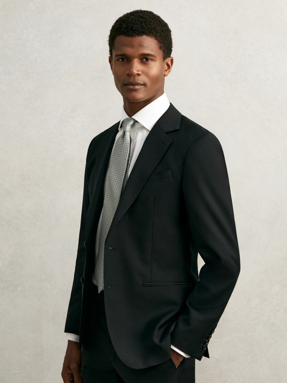 Silk Geometric-Chain Print Tie Sage | Mens