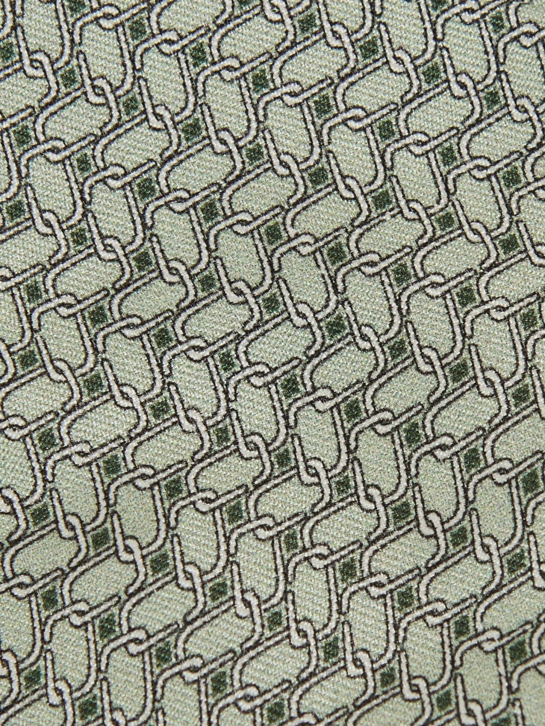 Silk Geometric-Chain Print Tie Sage | Mens