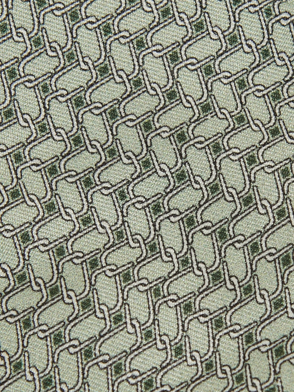 Silk Geometric-Chain Print Tie Sage | Mens
