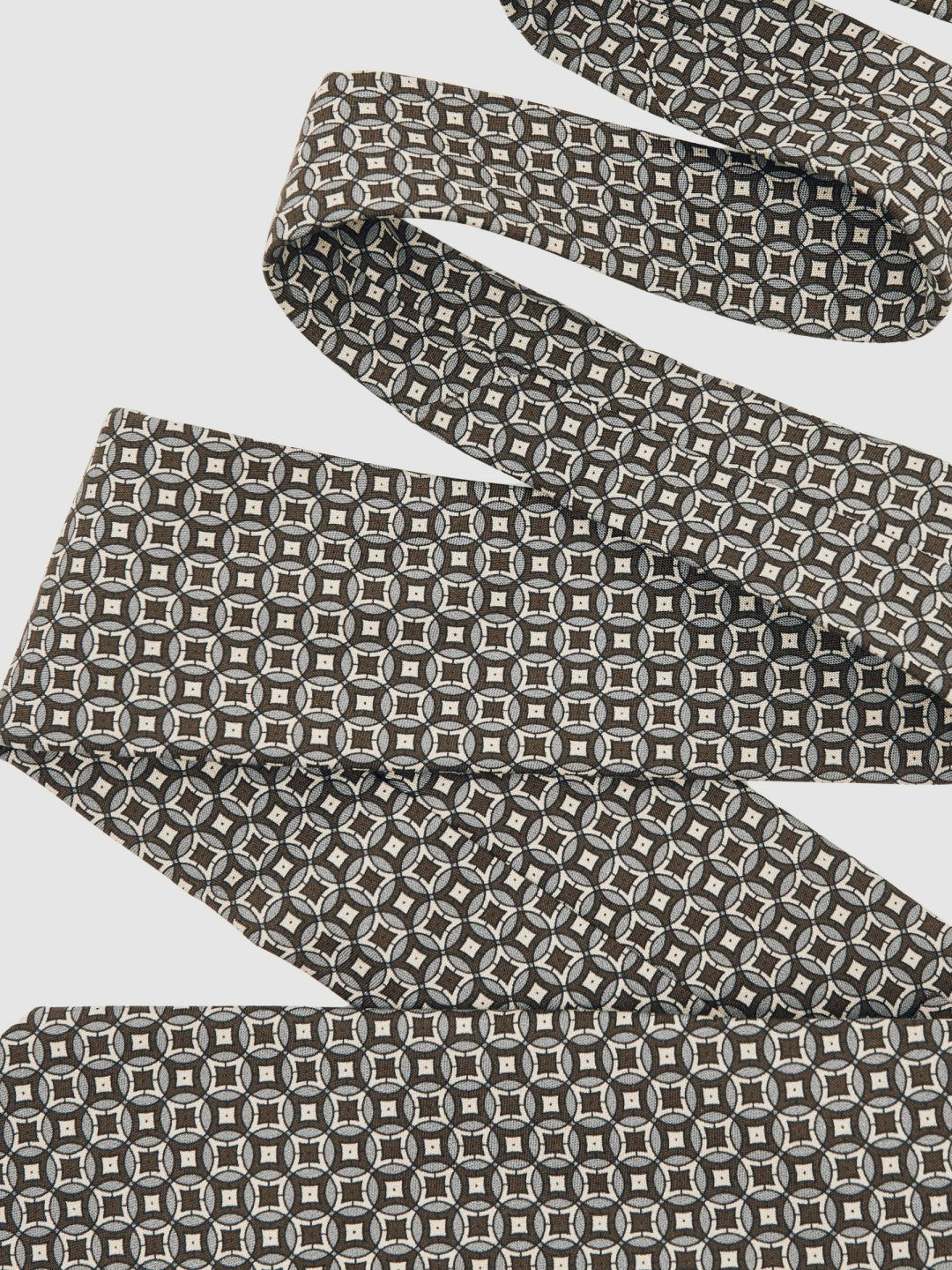 Silk Geometric-Print Tie Chocolate Brown Multi | Mens