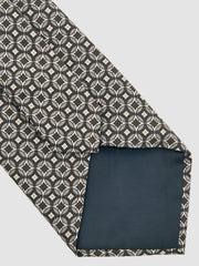 Silk Geometric-Print Tie Chocolate Brown Multi | Mens