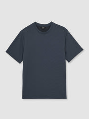 Textured Crew-Neck T-Shirt Airforce Blue | Mens