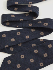 Silk-Wool Square-Medallion Tie Navy | Mens