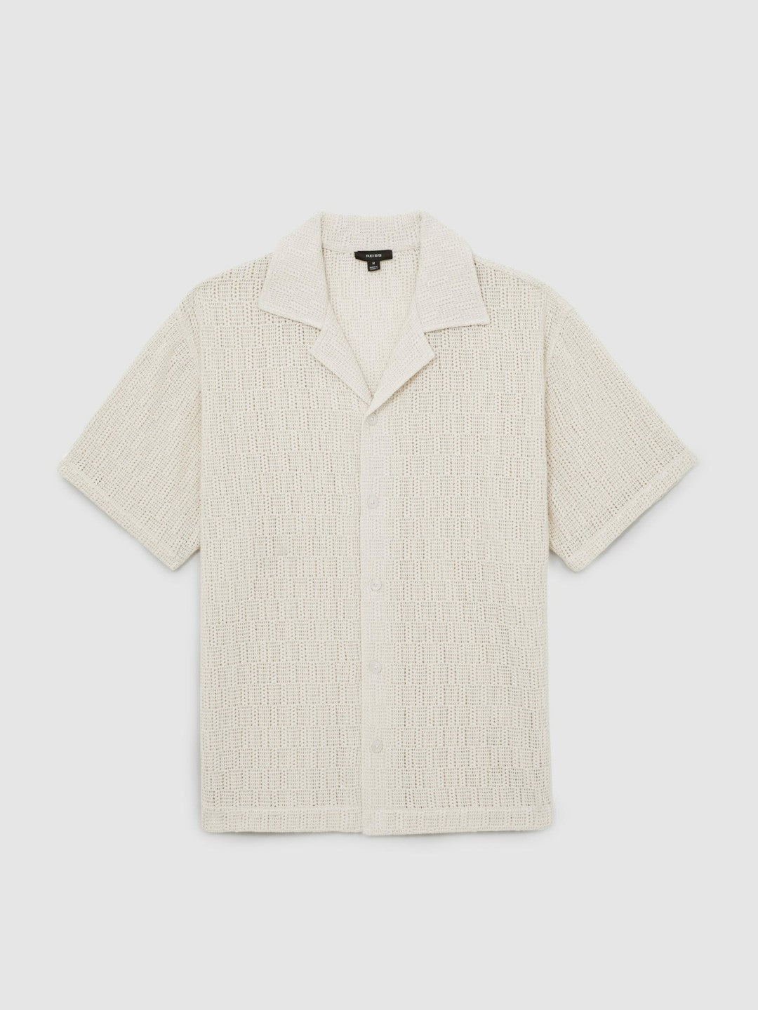 Cotton-Blend Crochet Shirt Off White | Mens