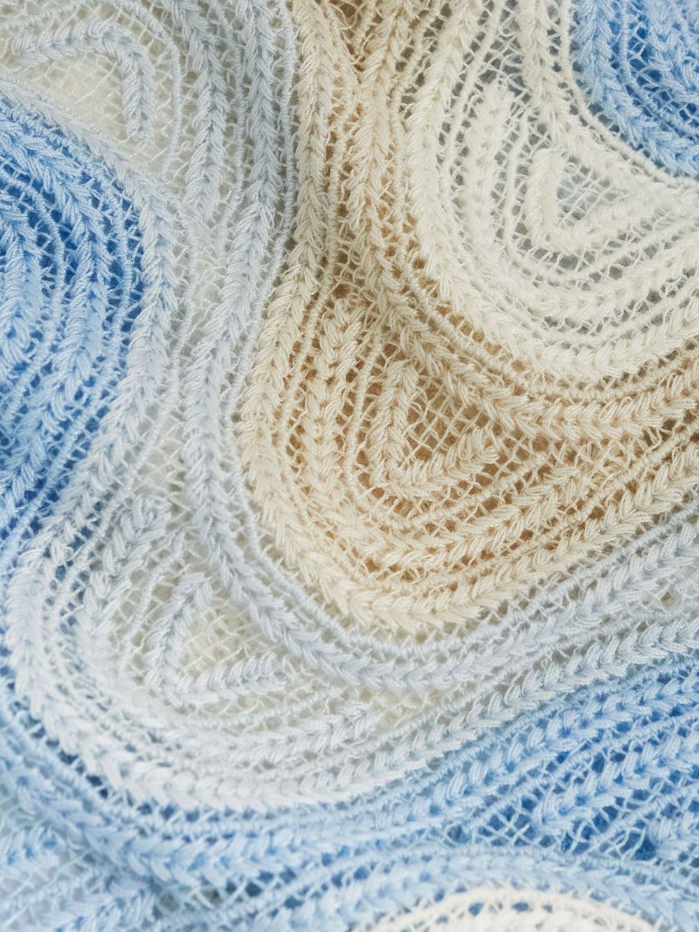 Wave Crochet Cuban Collar Shirt Blue Multi | Mens