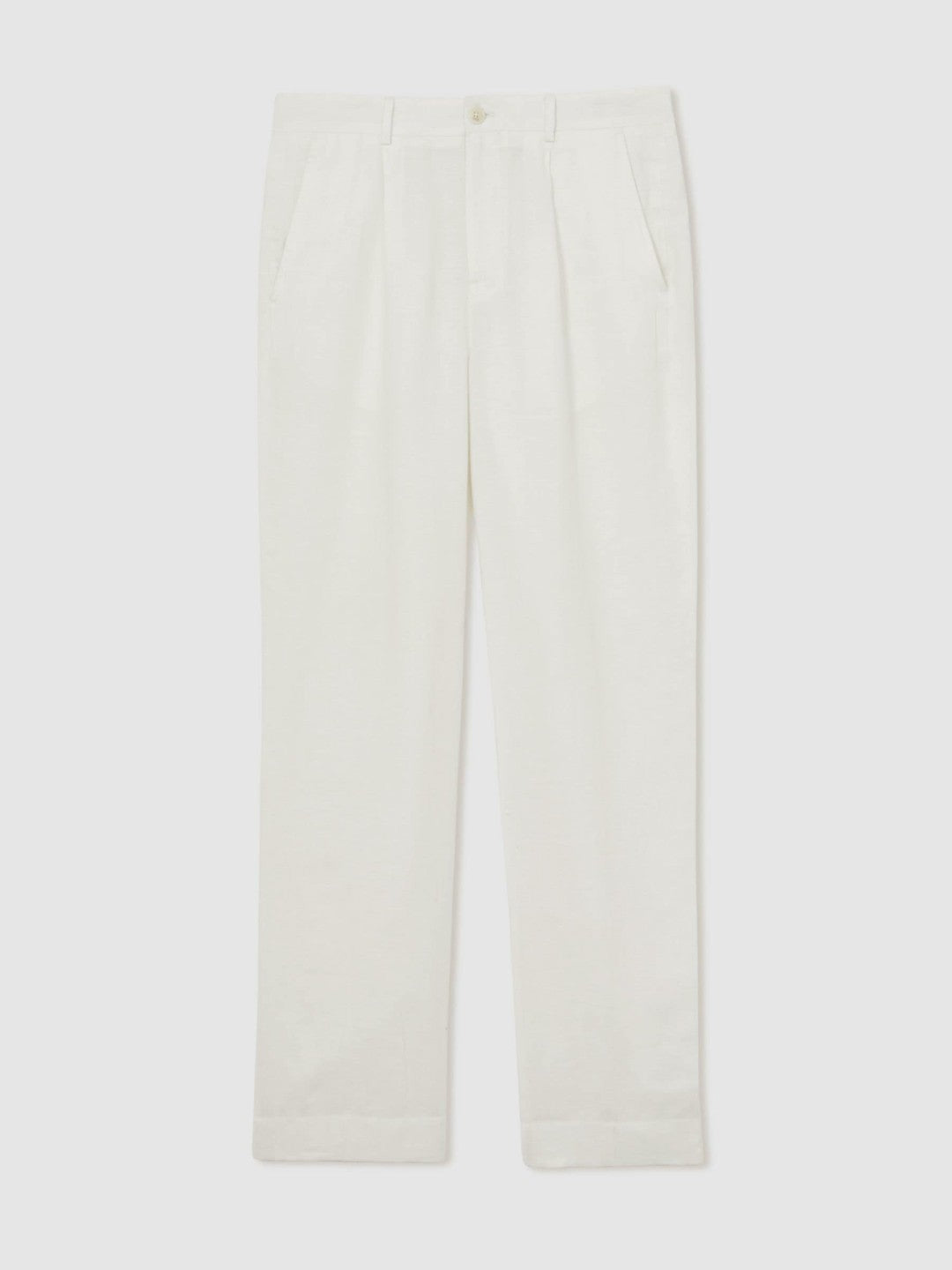 | Ché Linen Wide-Leg Trousers White | Mens