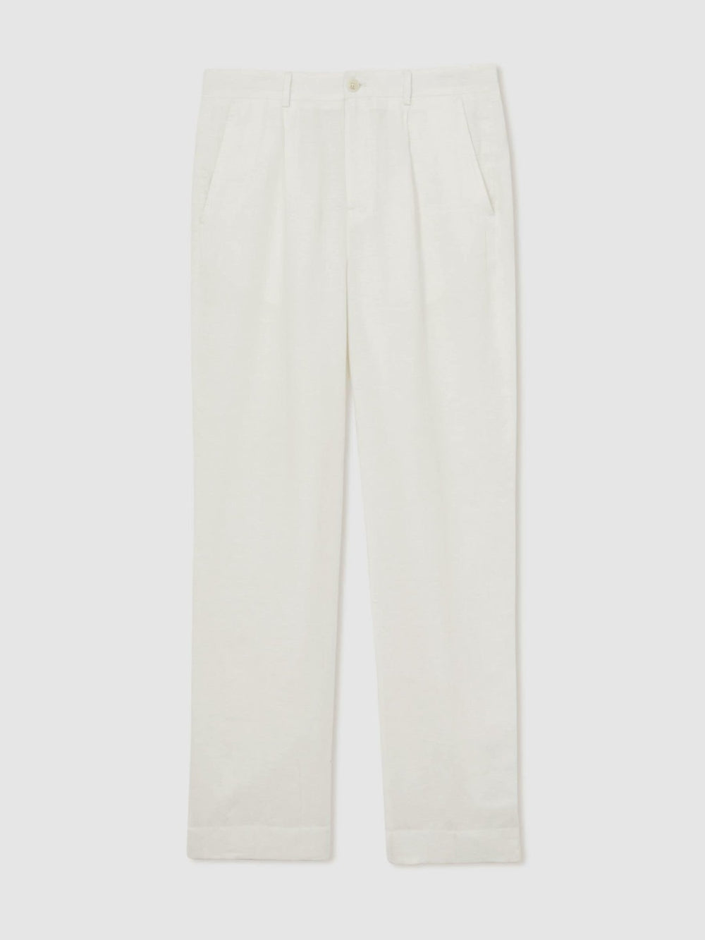 | Ché Linen Wide-Leg Trousers White | Mens