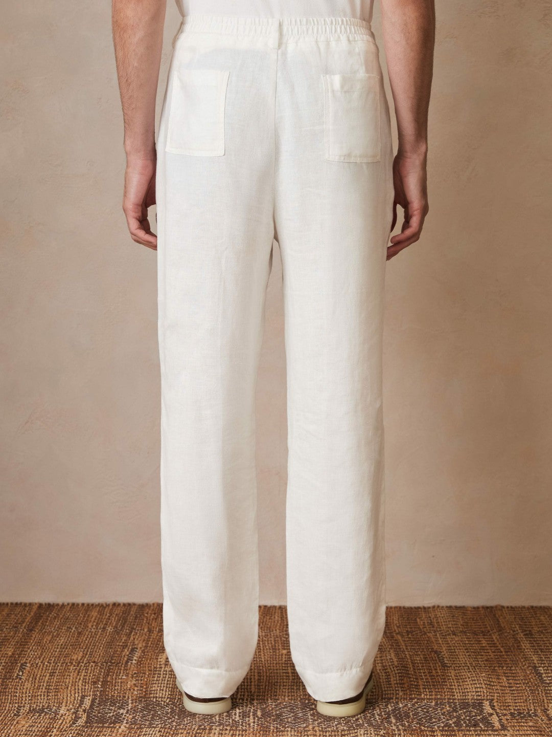 | Ché Linen Wide-Leg Trousers White | Mens
