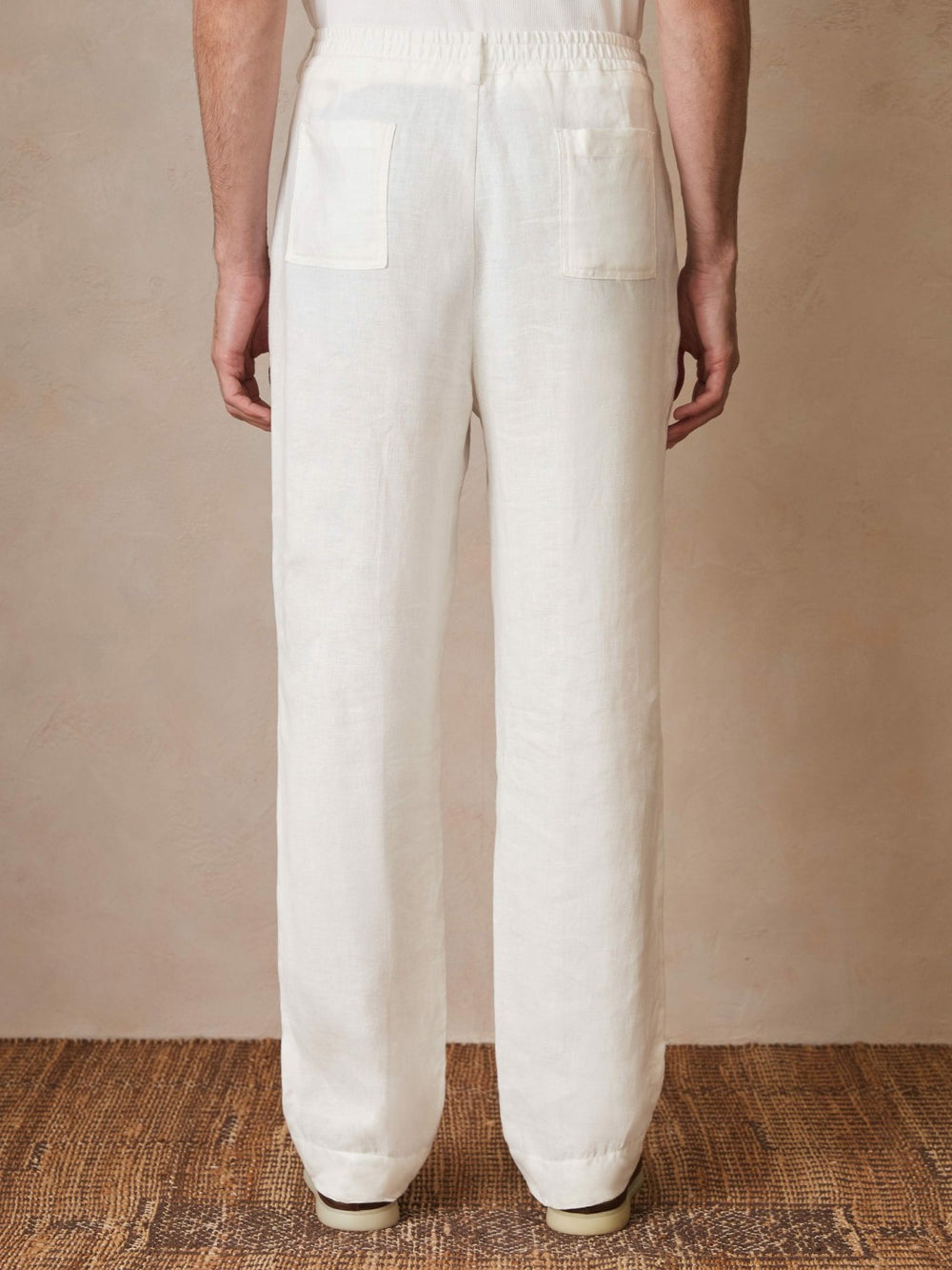 | Ché Linen Wide-Leg Trousers White | Mens