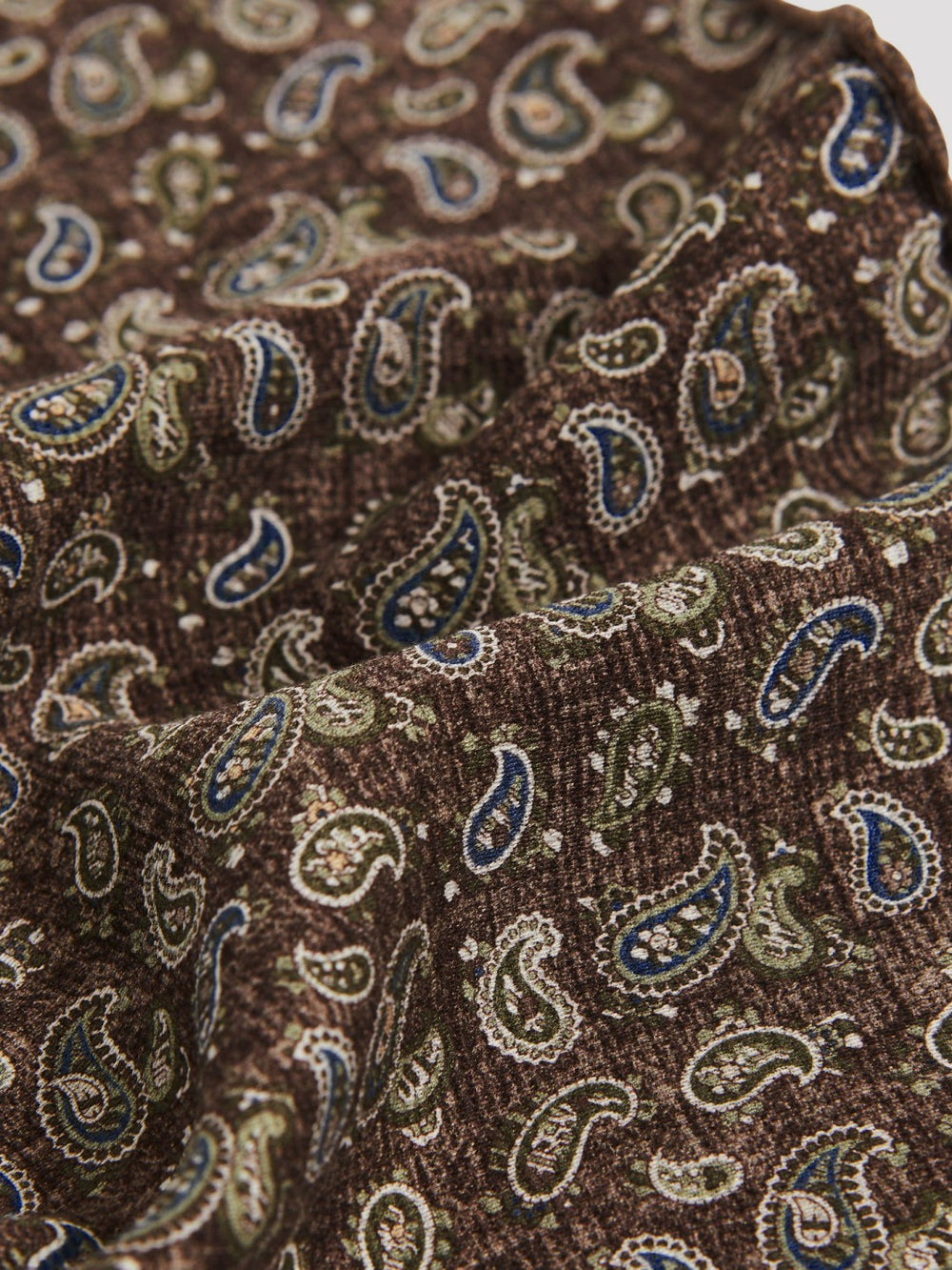 Silk Medallion Paisley Pocket Square Sage | Mens
