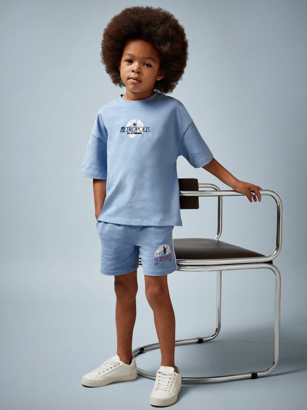 3-9 yrs Superman Logo-Print Shorts Light Blue | Children