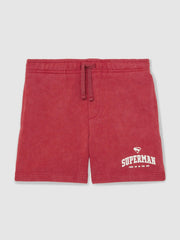 9-13 yrs Superman Cotton Logo Shorts Red | Children