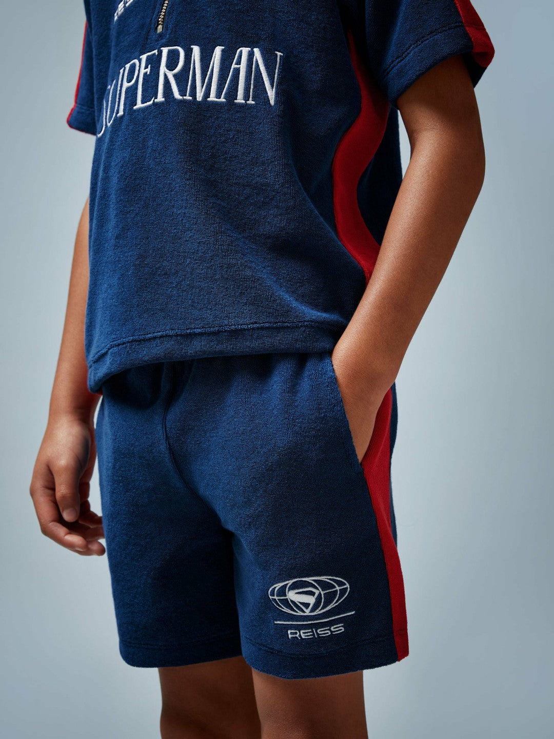 13-14 yrs Superman Towelling Shorts Blue/Red | Children