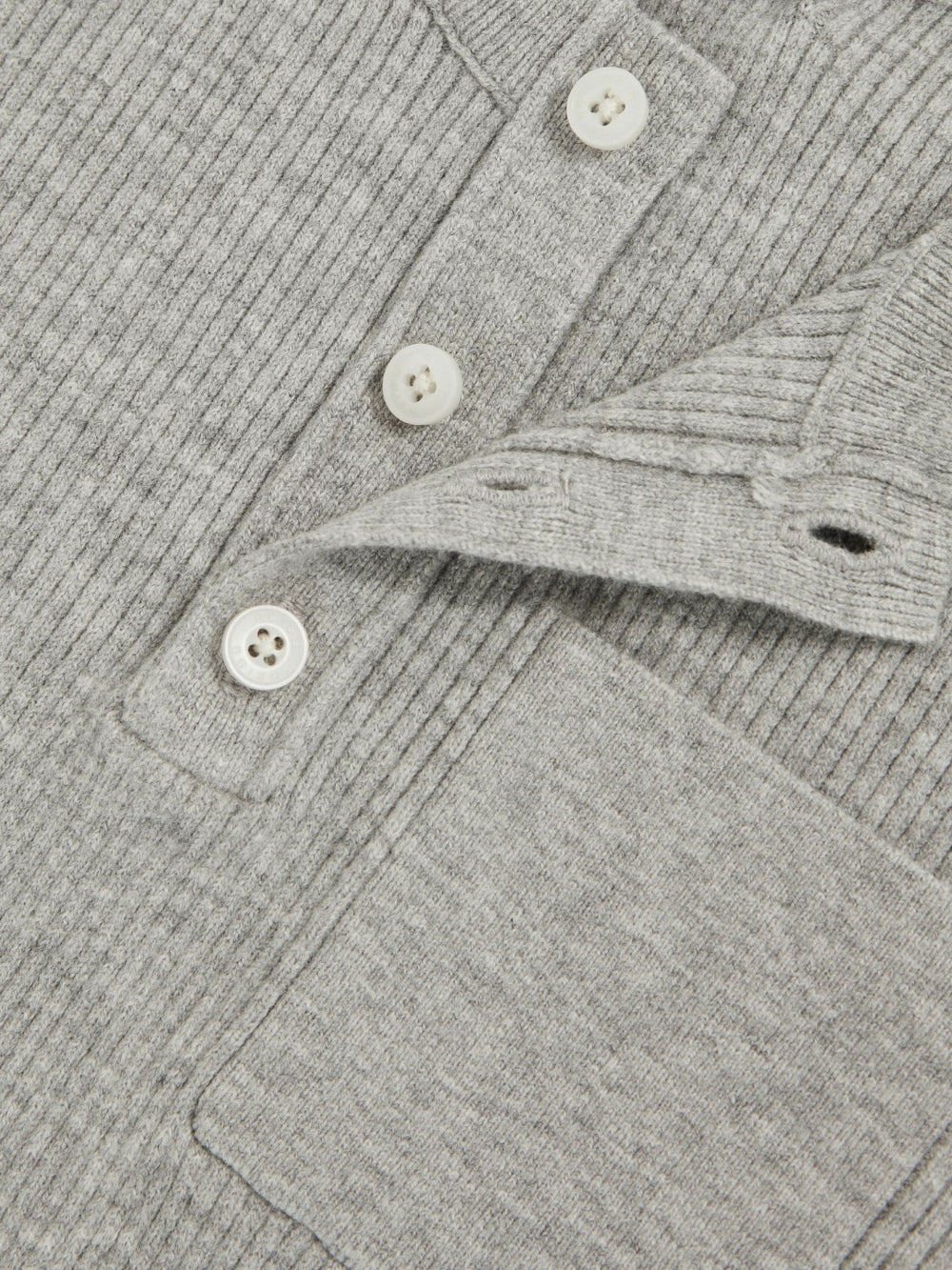 3-9 yrs Cotton-Blend Rib-Knit Henley Top Mid Grey Melange | Children