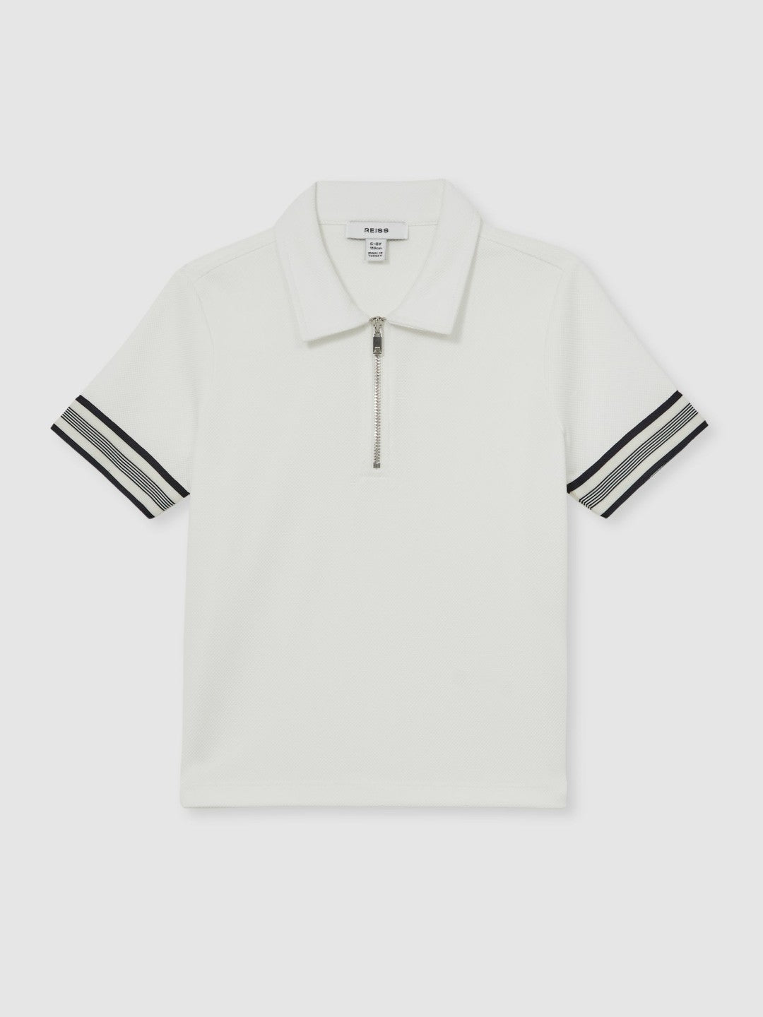9-13 yrs Textured Half Zip Polo Shirt White | Children