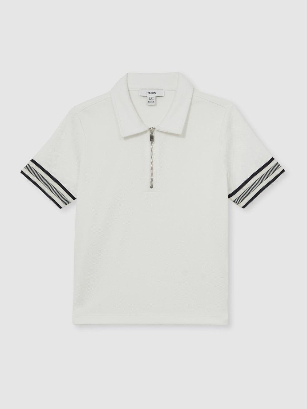 9-13 yrs Textured Half Zip Polo Shirt White | Children