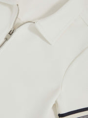 9-13 yrs Textured Half Zip Polo Shirt White | Children