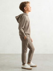 Interlock Jersey Hoodie Taupe Brown | Children