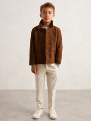 13-14 yrs Suede Worker Jacket Tobacco Brown | Children